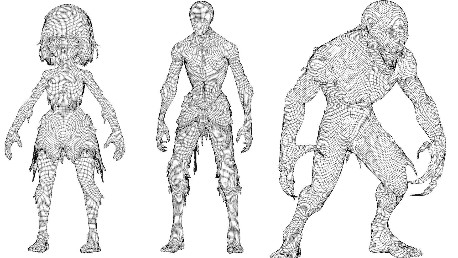 Ghoul Character Pack Low-poly 3D model_2