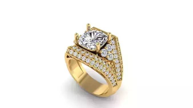 Engagement ring full diamond shank