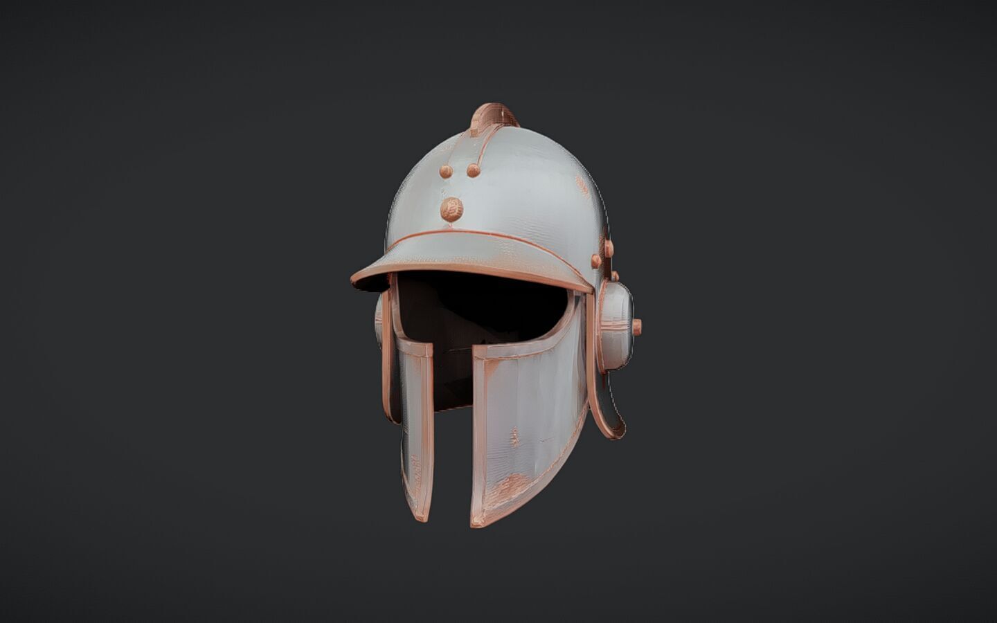 Roman-style metal helmet 3D model_1