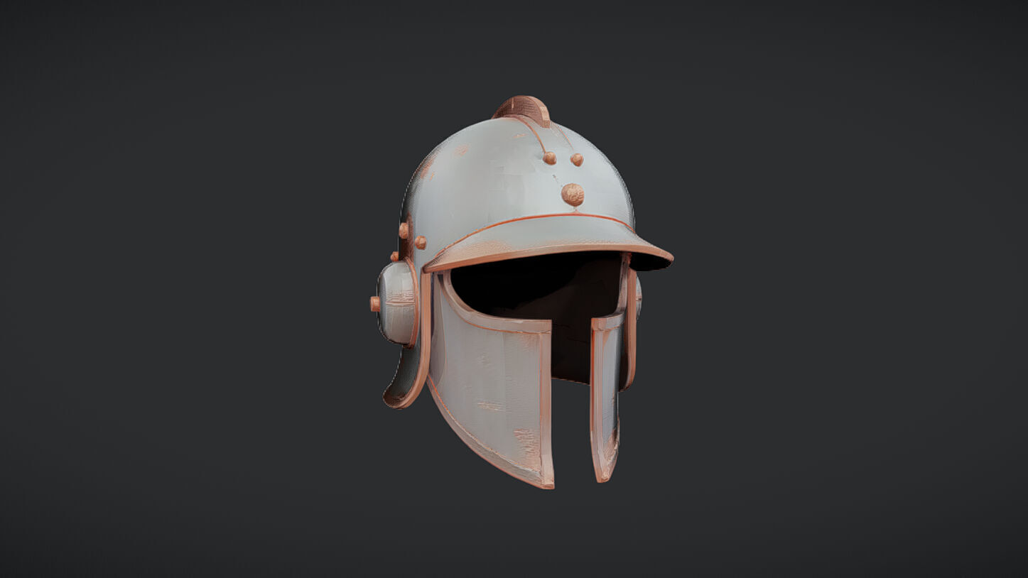 Roman-style metal helmet 3D model_26