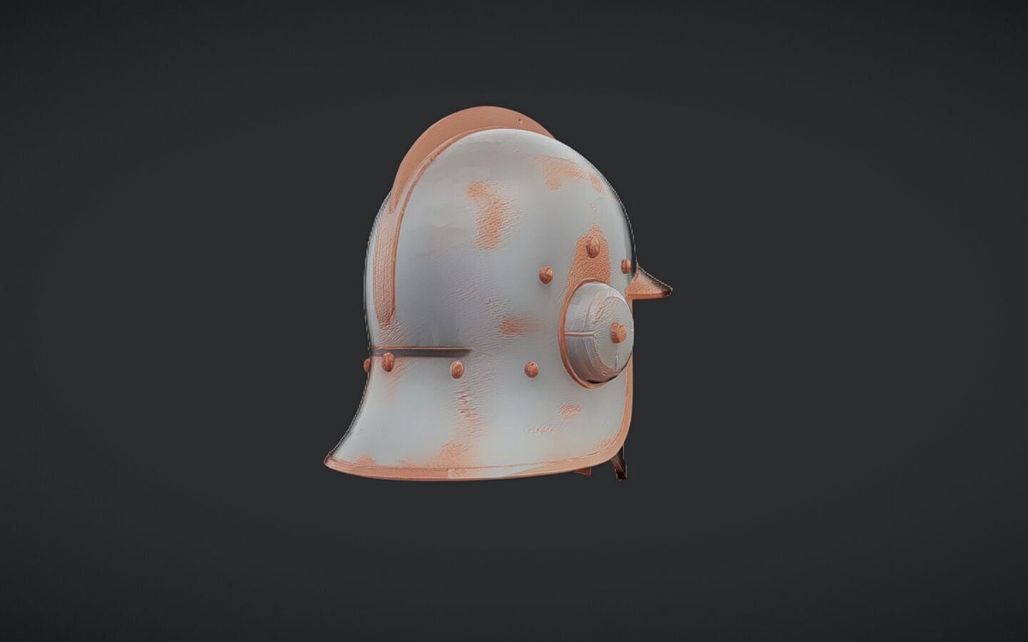 Roman-style metal helmet 3D model_5
