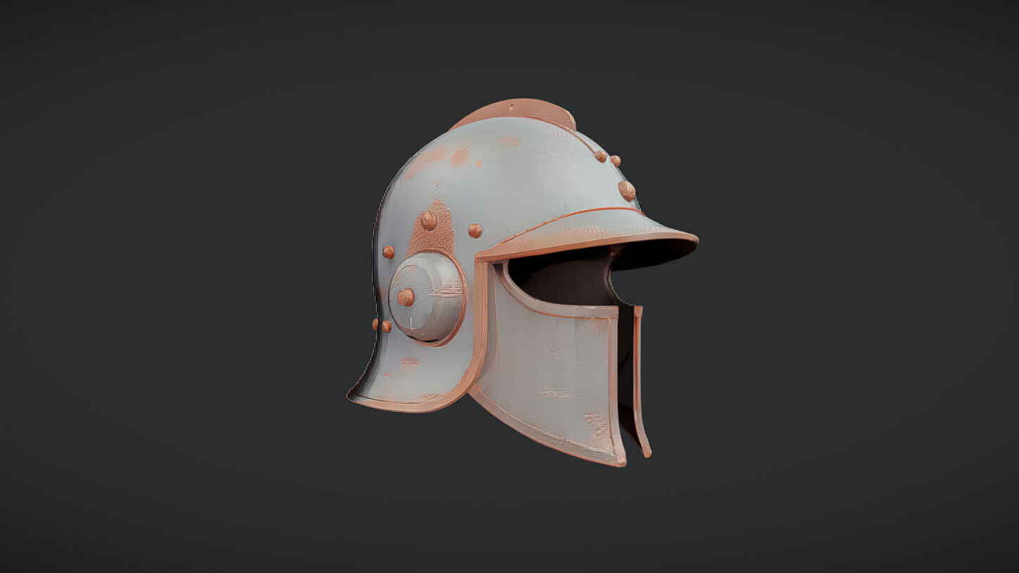 Roman-style metal helmet 3D model_27