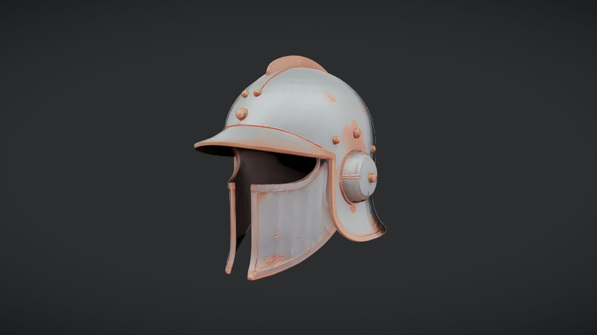 Roman-style metal helmet 3D model_24