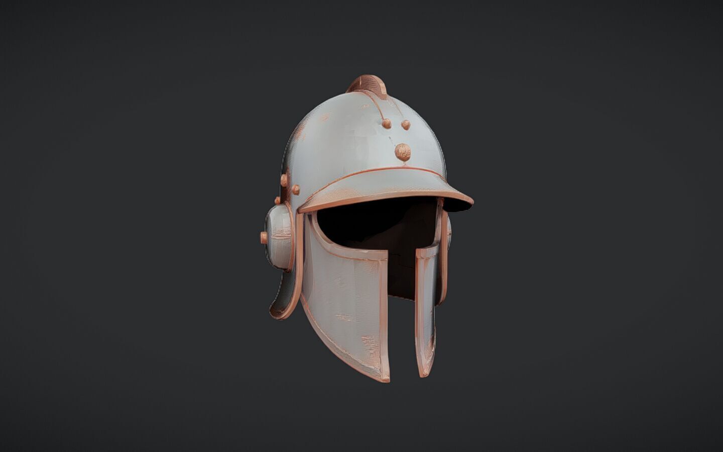 Roman-style metal helmet 3D model_10
