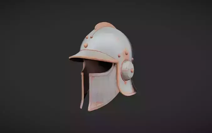 Roman-style metal helmet