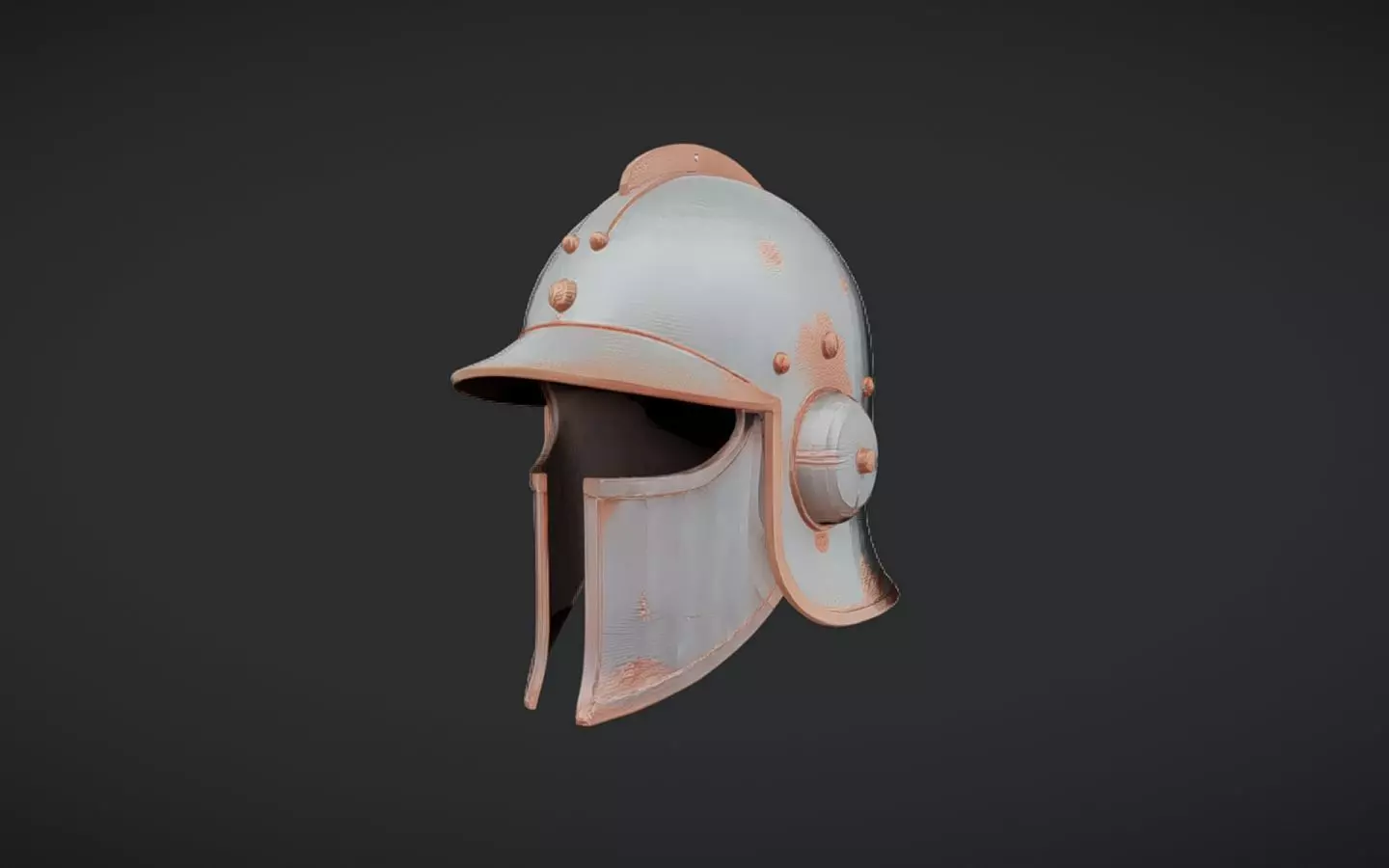 Roman-style metal helmet 3D model_0