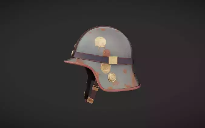 vintage military helmet with insignia