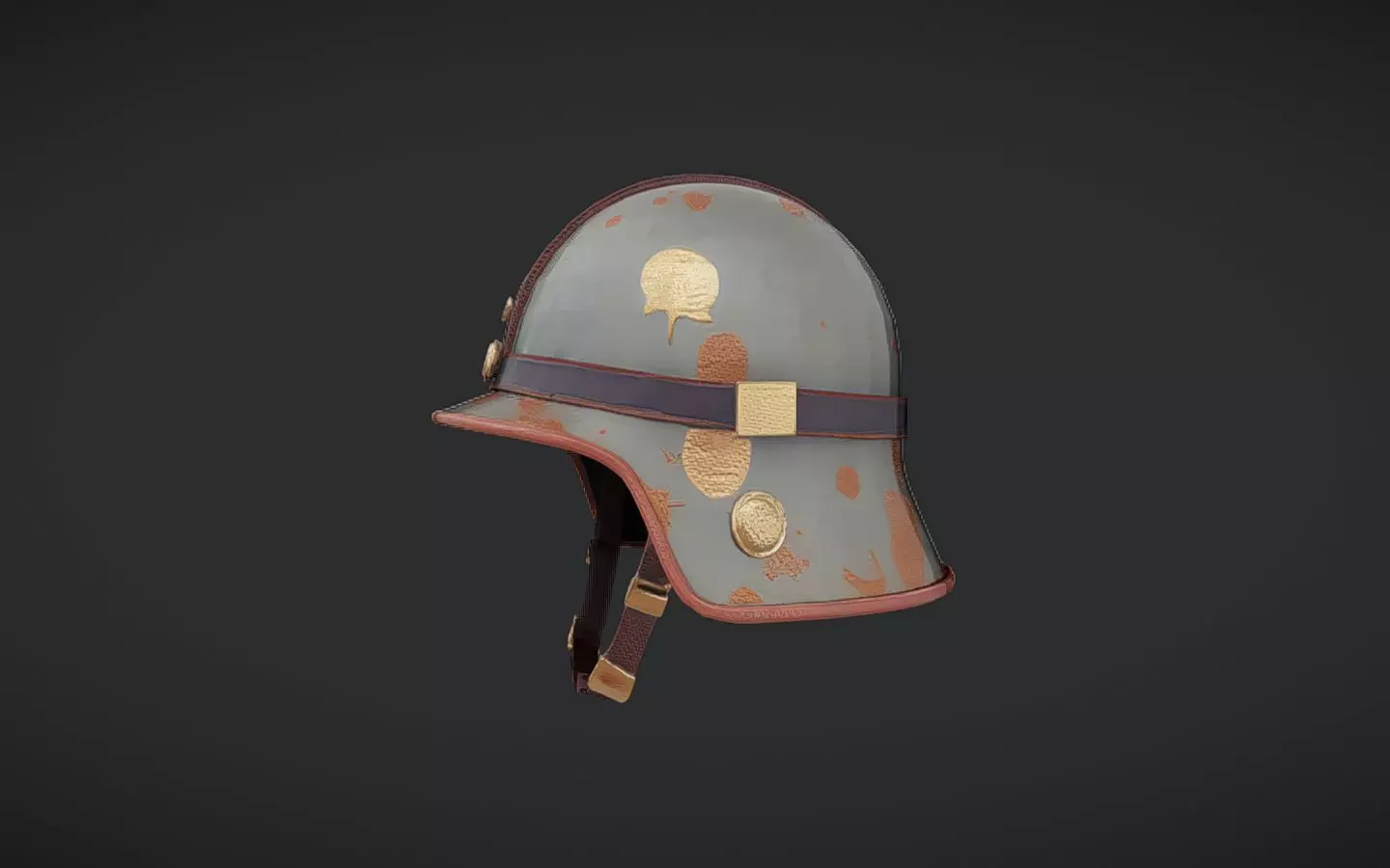 vintage military helmet with insignia 3D model