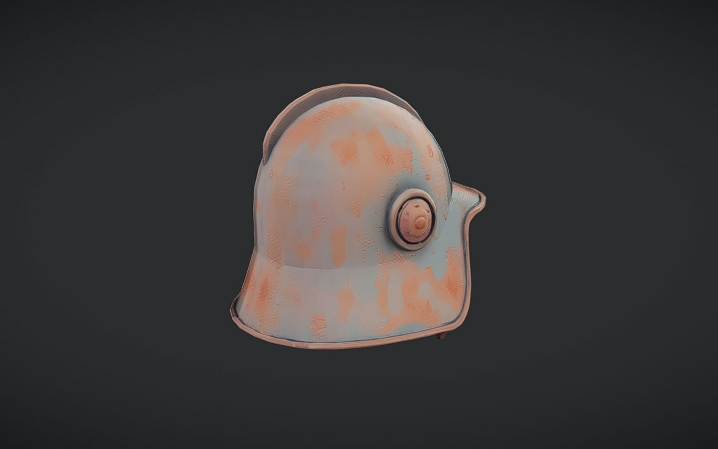 rusty vintage military helmet 3D model_21