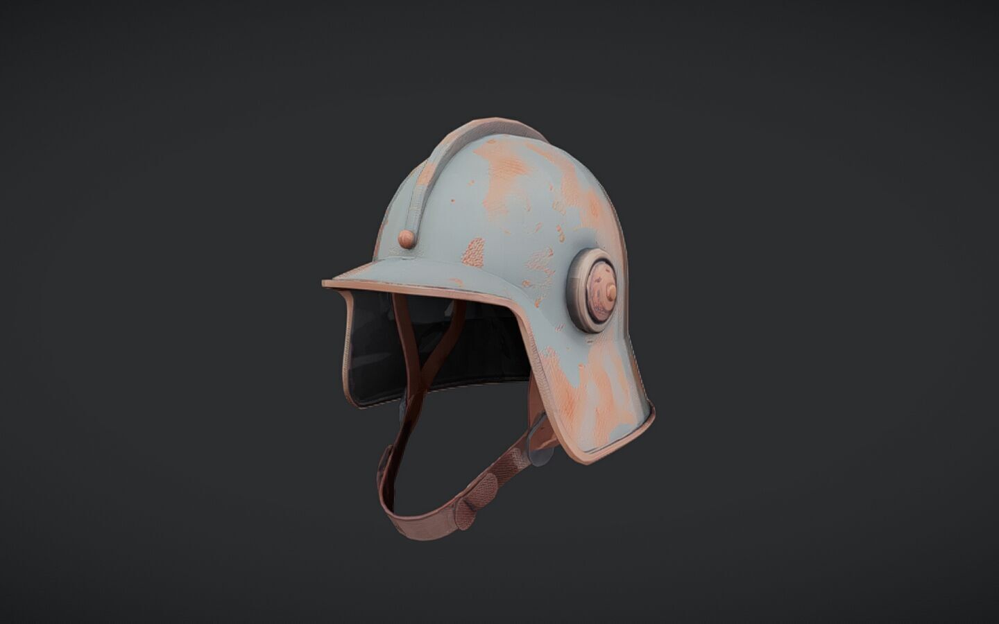 rusty vintage military helmet 3D model_8