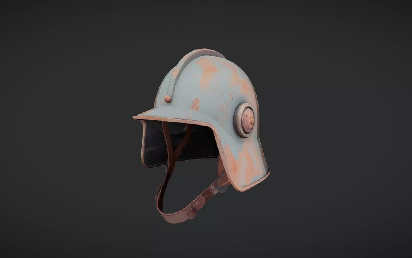rusty vintage military helmet 3D model_0