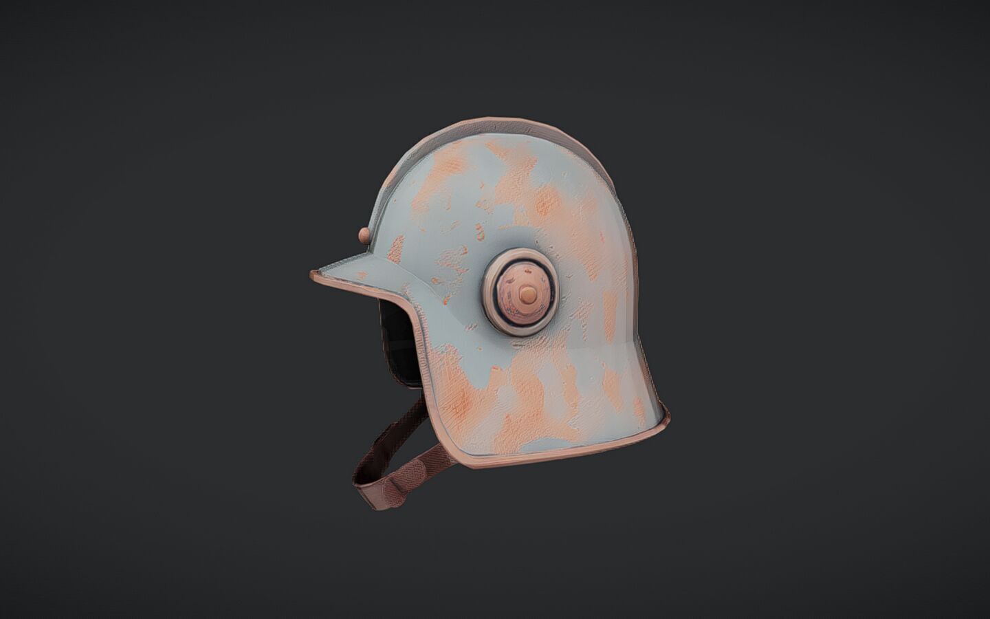 rusty vintage military helmet 3D model_1