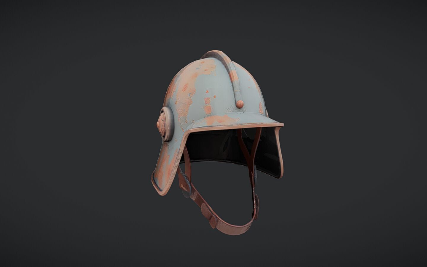 rusty vintage military helmet 3D model_7