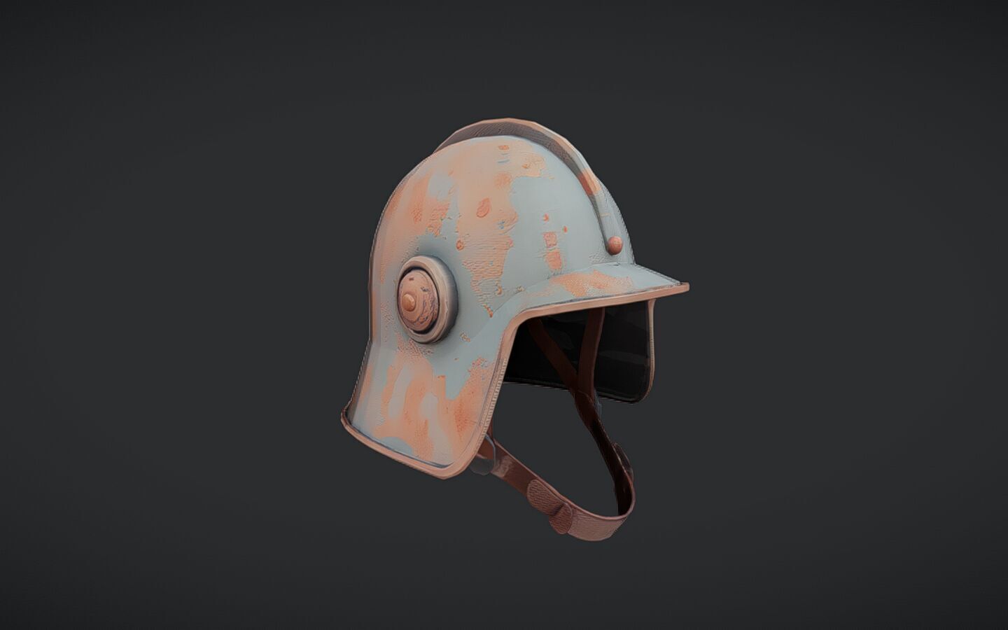 rusty vintage military helmet 3D model_6