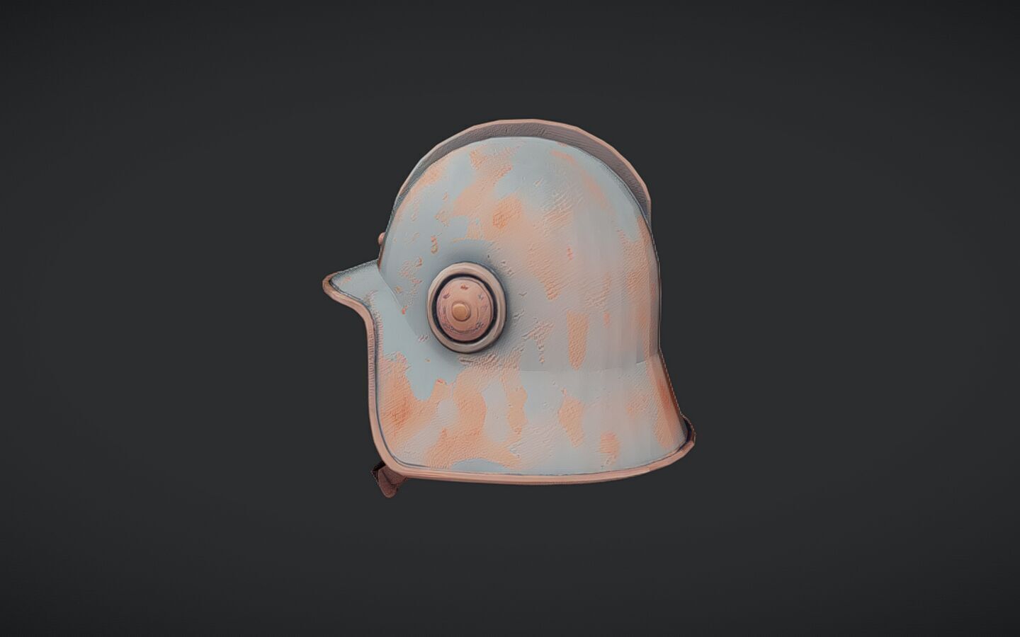 rusty vintage military helmet 3D model_10