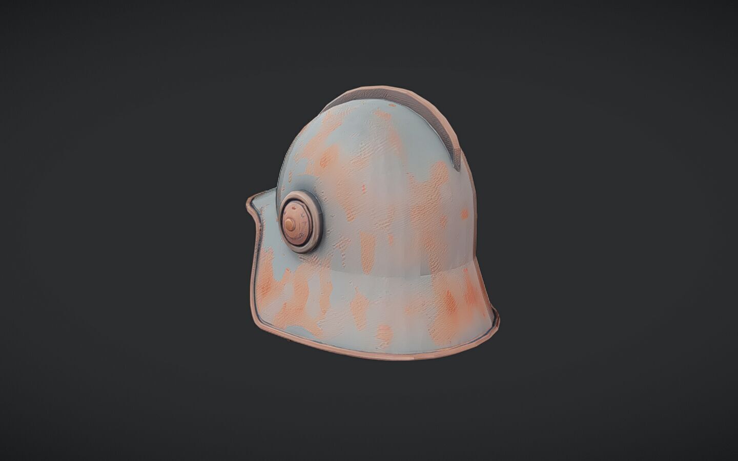 rusty vintage military helmet 3D model_3