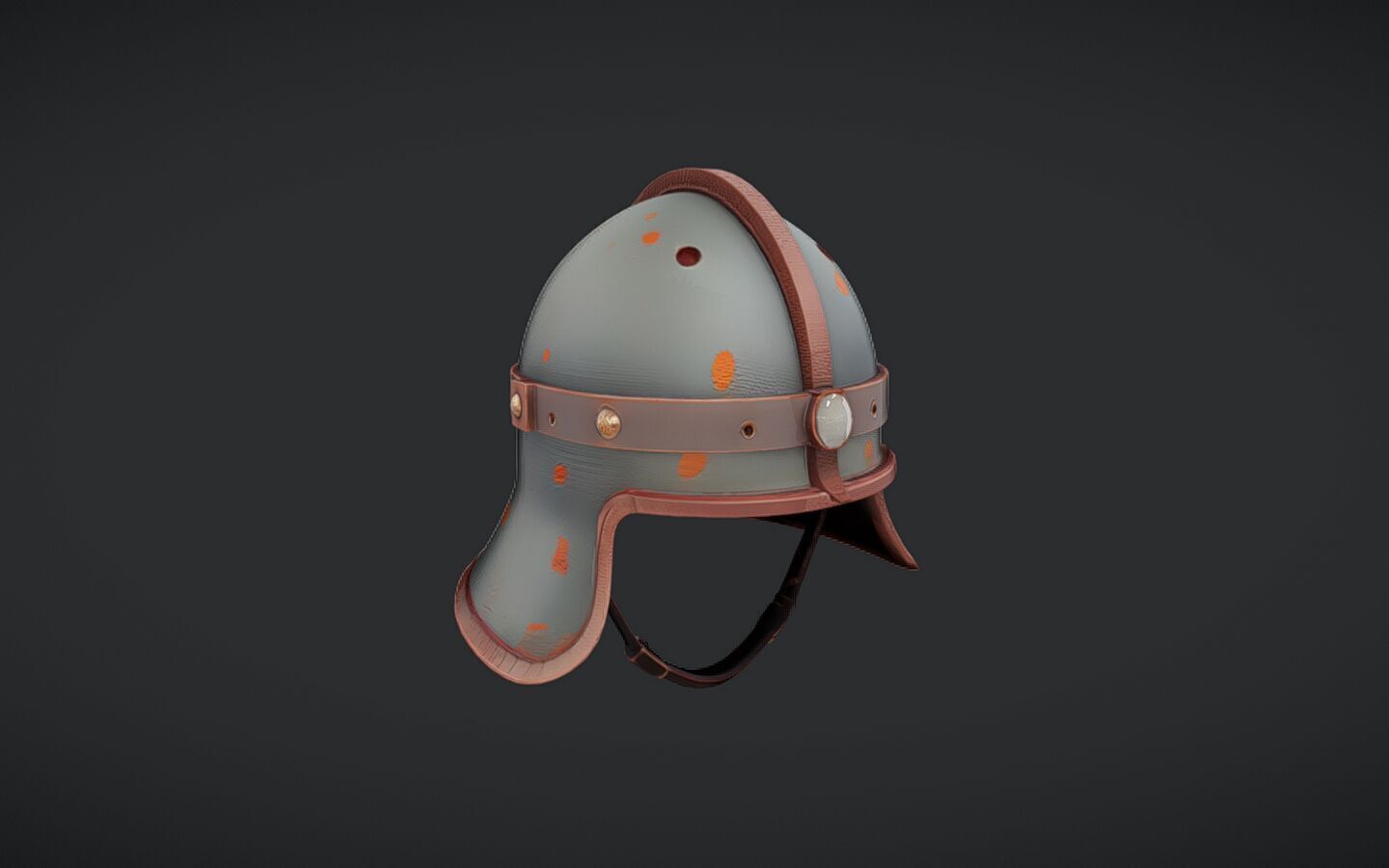 medieval knight helmet 3D model_10