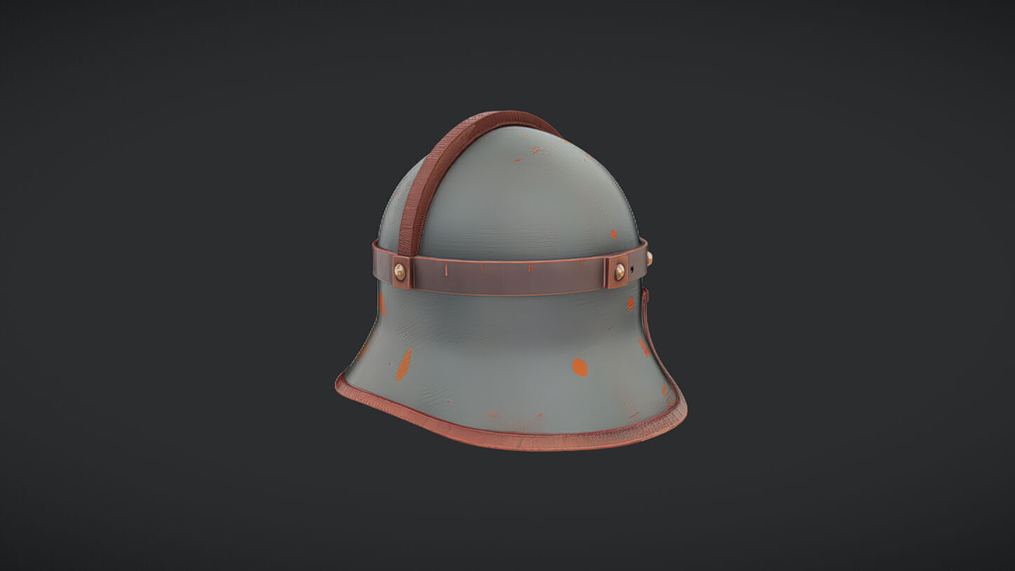medieval knight helmet 3D model_47