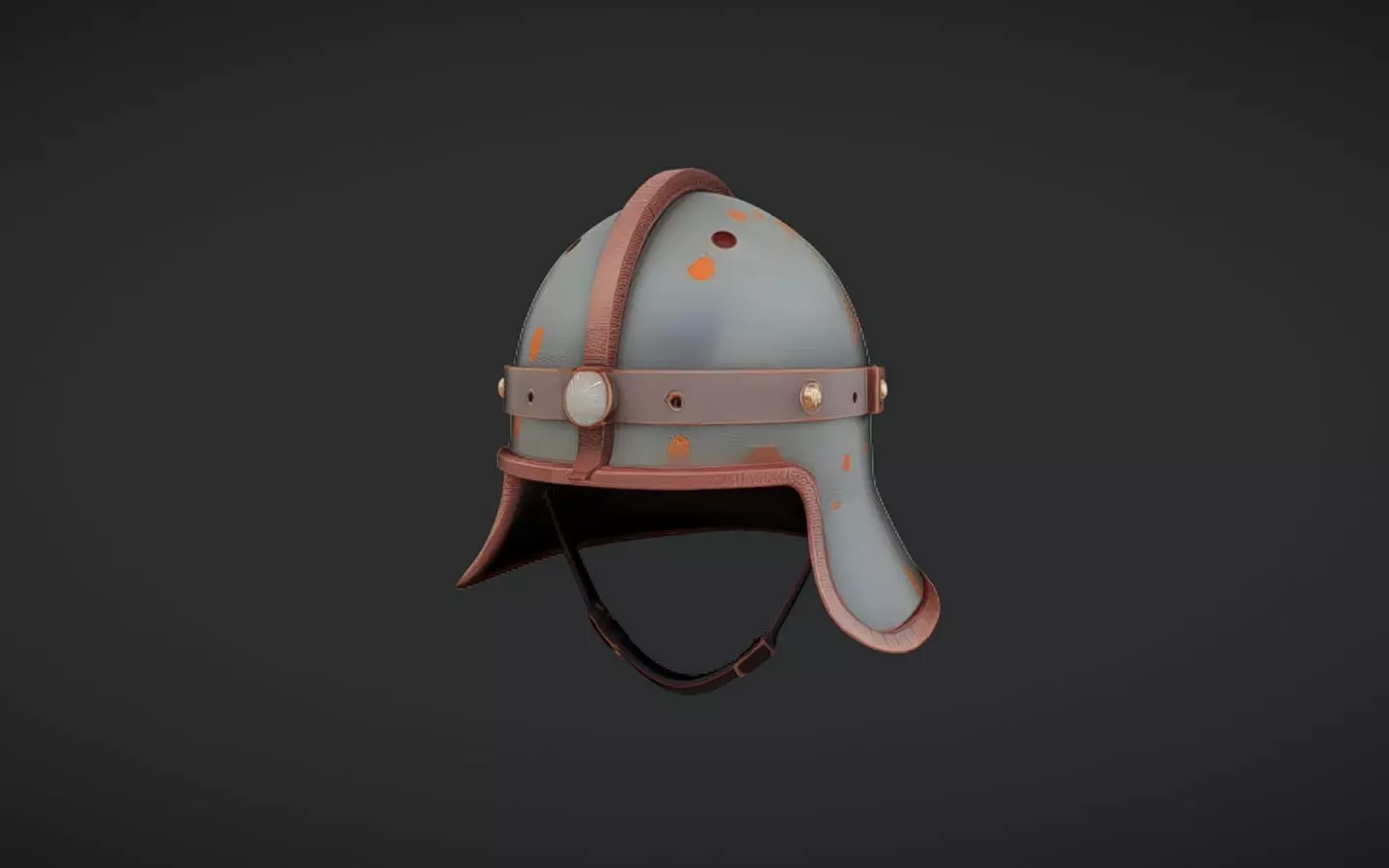 medieval knight helmet 3D model_0