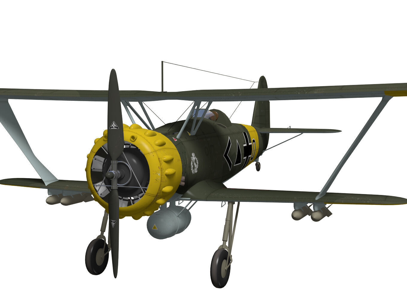 Henschel Hs123 3D model_4