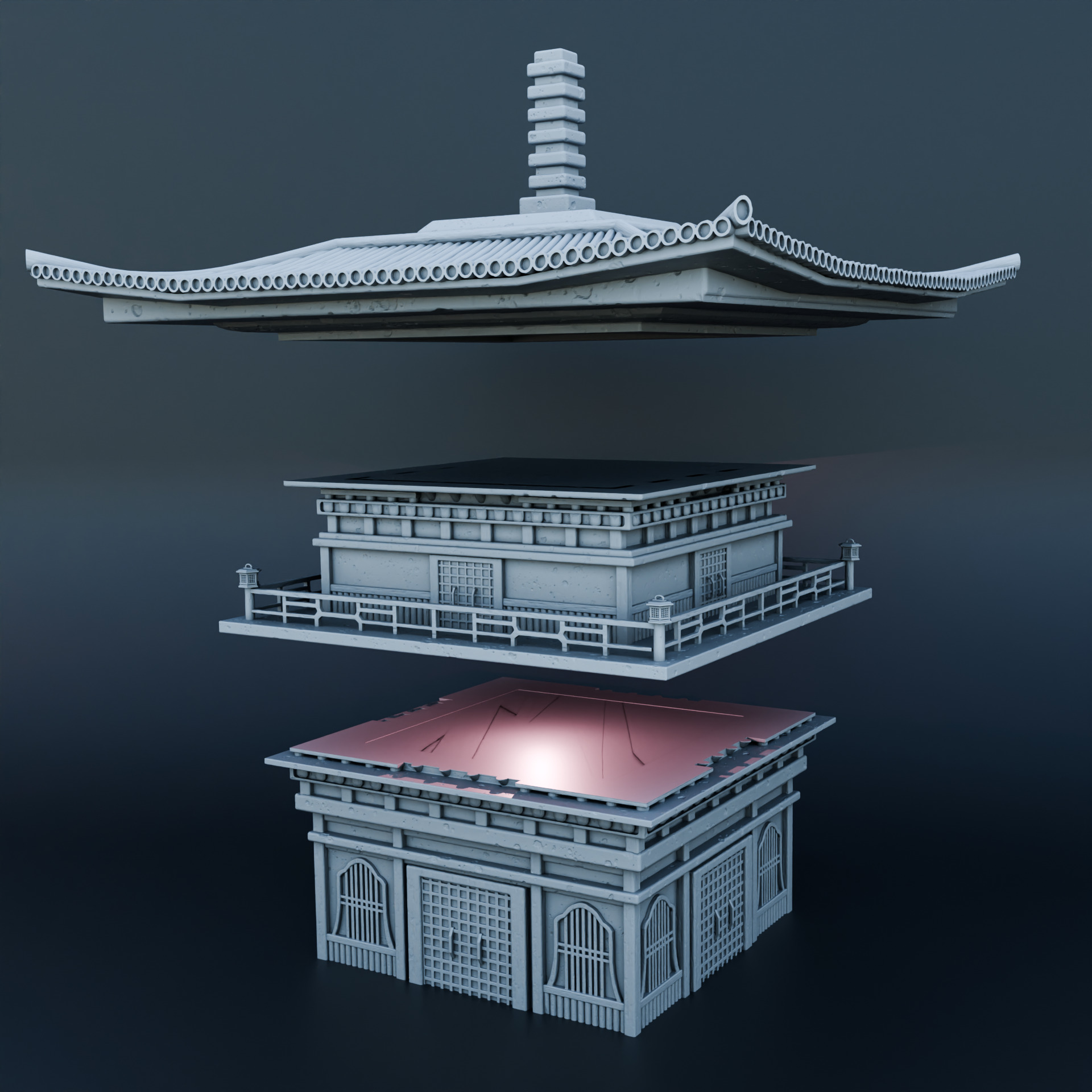 Japanese house 3D print model_1