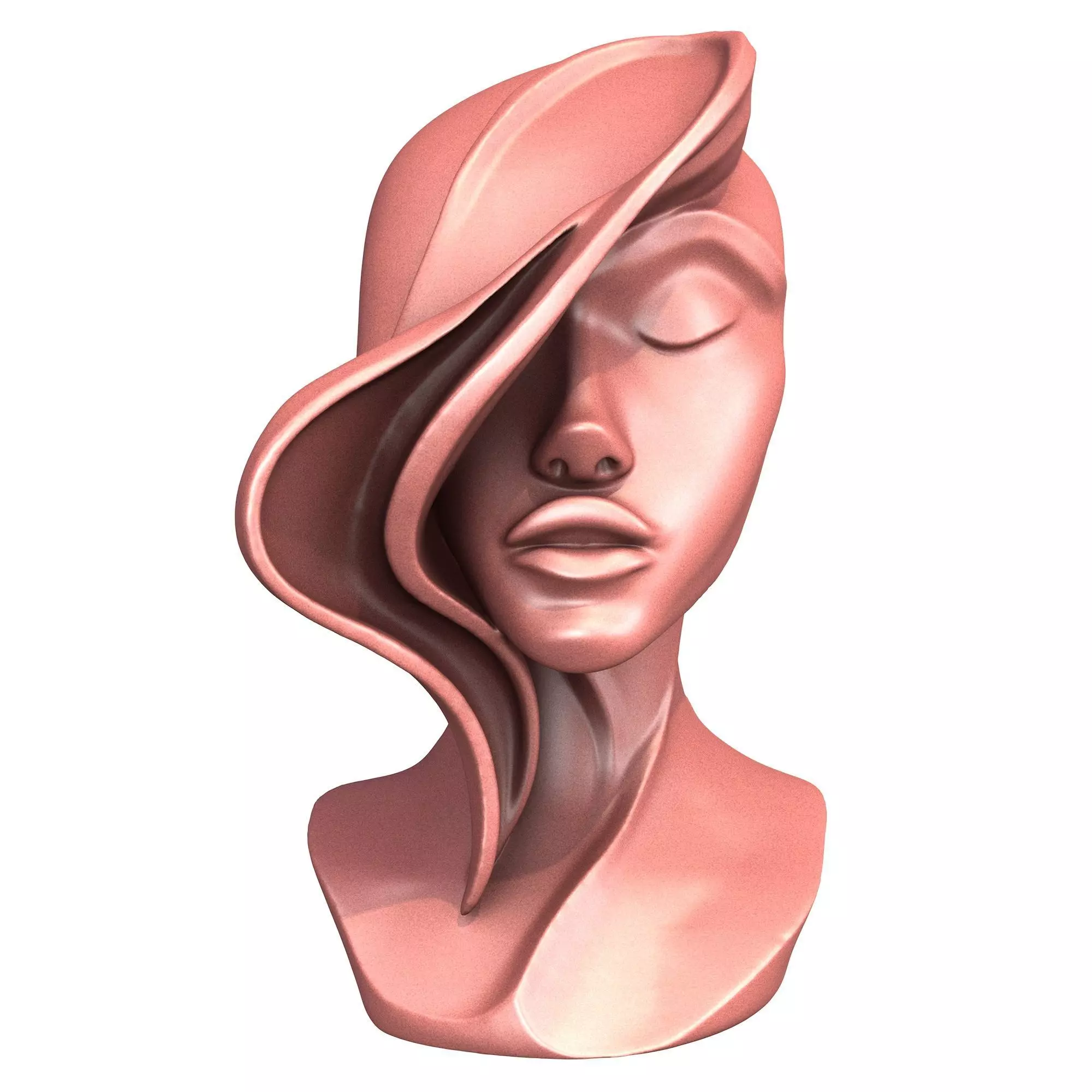 Abstract Woman Portrait Sculpture 3D print model_0