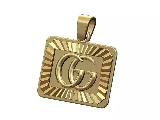 GG fashion brand landscape faceted sunrays tag pendant charm