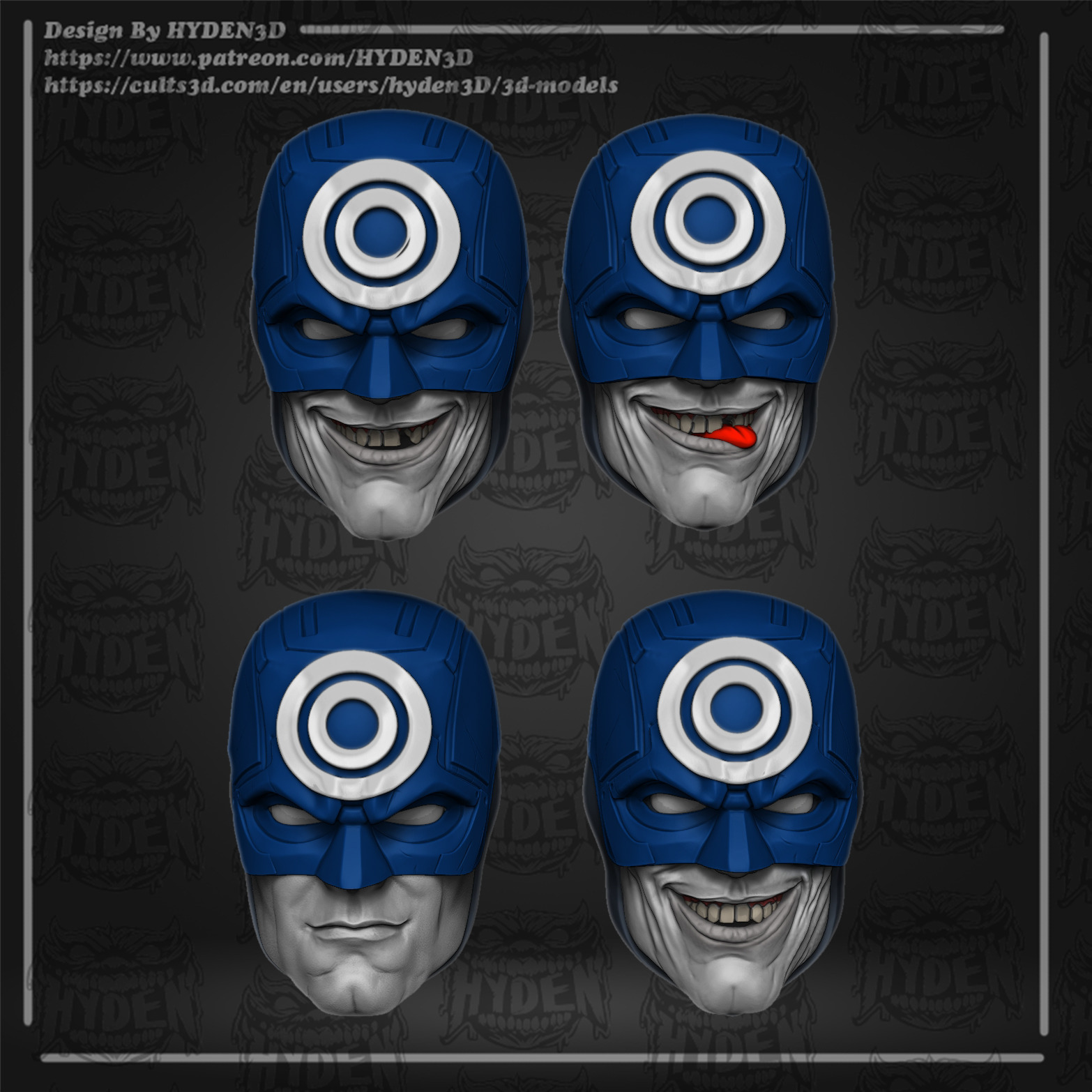 bullseyes head and armor 3D print model_2