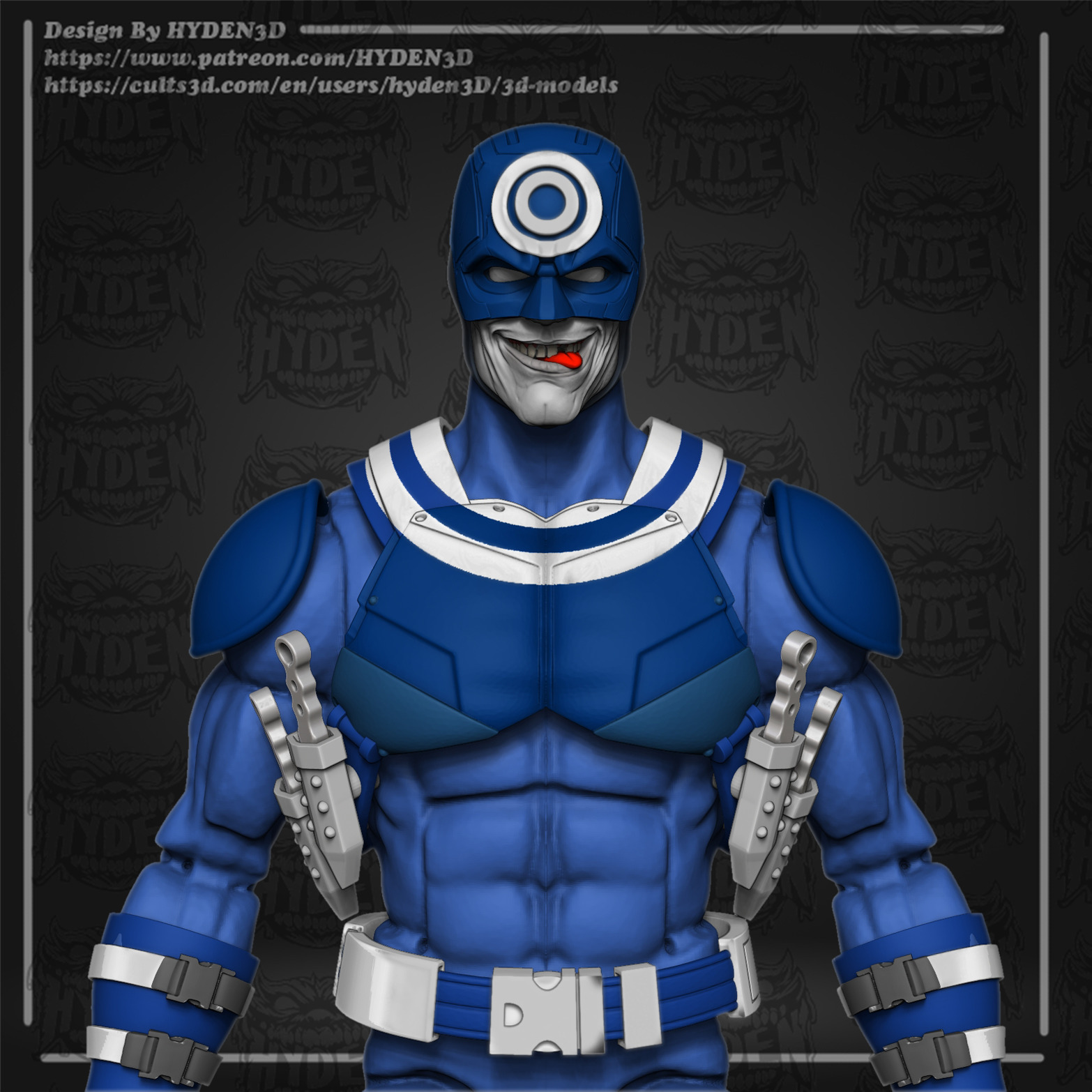 bullseyes head and armor 3D print model_6