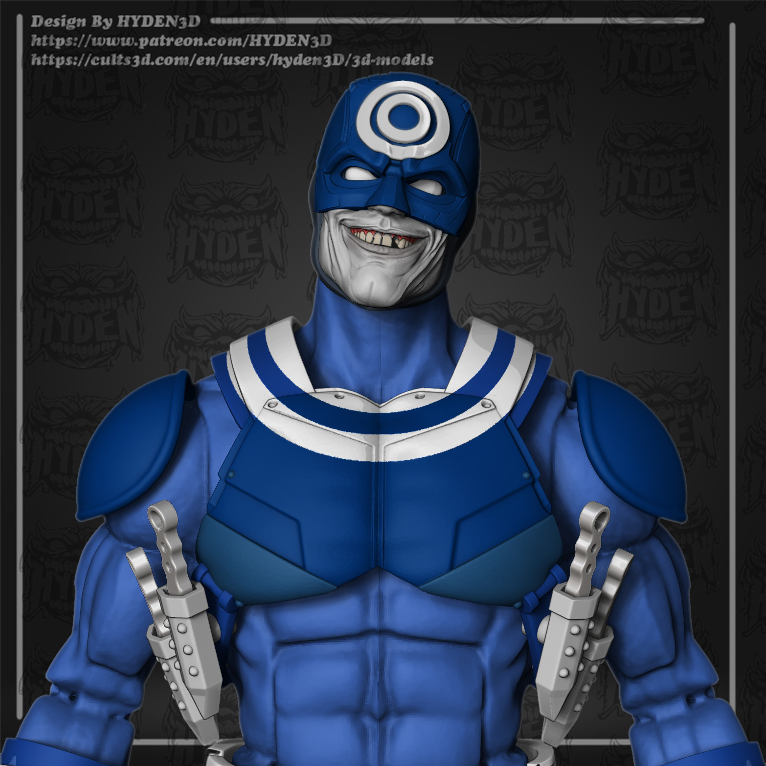 bullseyes head and armor 3D print model_1