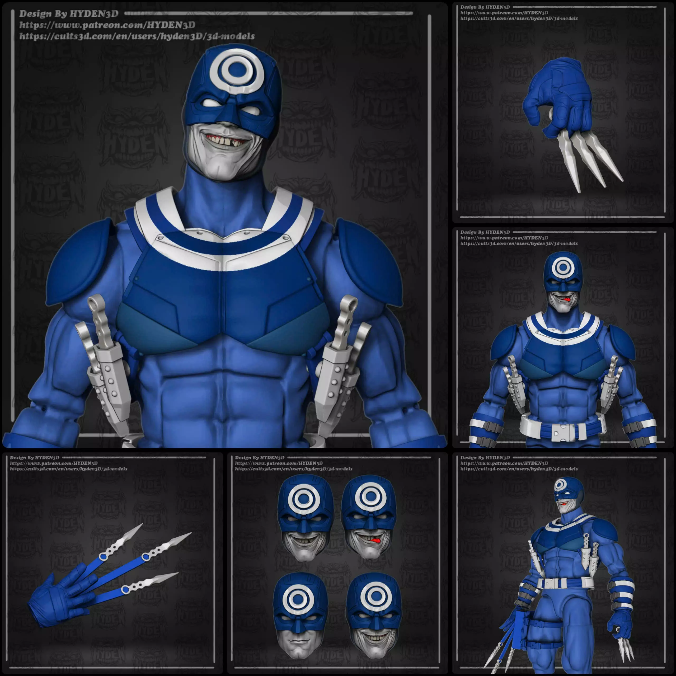 bullseyes head and armor 3D print model_0