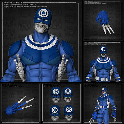 bullseyes head and armor 3D print model