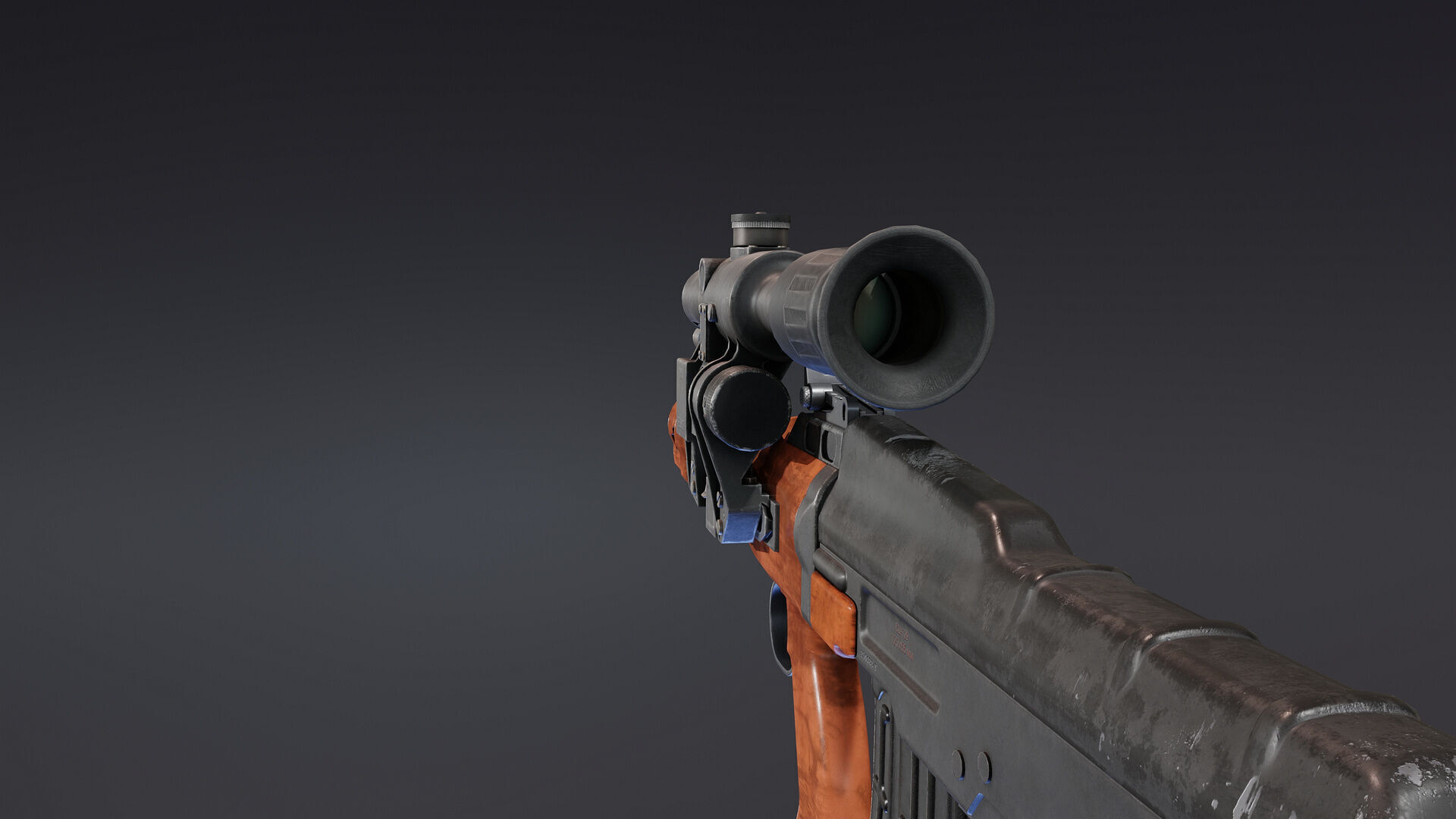 TKB 0145 Adov Prototype Rifle Low-poly 3D model_4