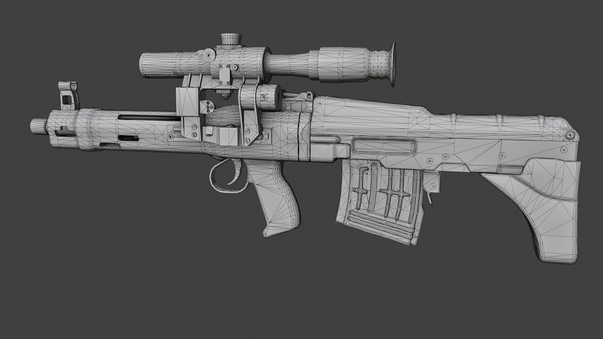 TKB 0145 Adov Prototype Rifle Low-poly 3D model_7