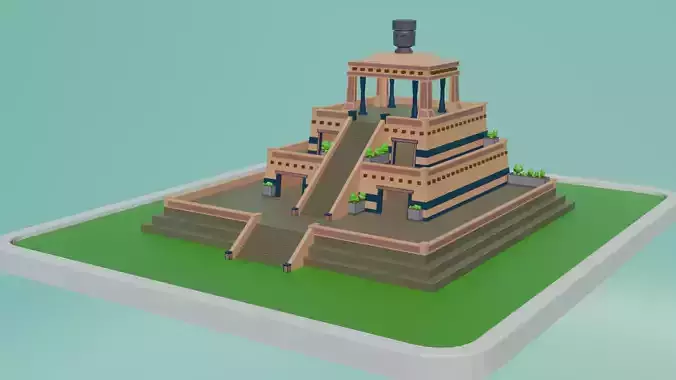 Low poly aztec piramid