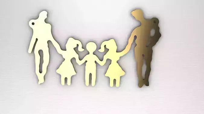 Family pendant 3D print model
