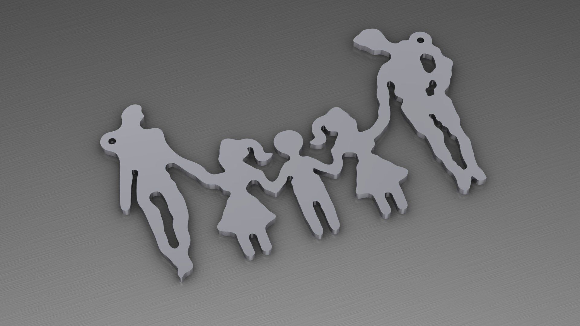 Family pendant 3D print model_3