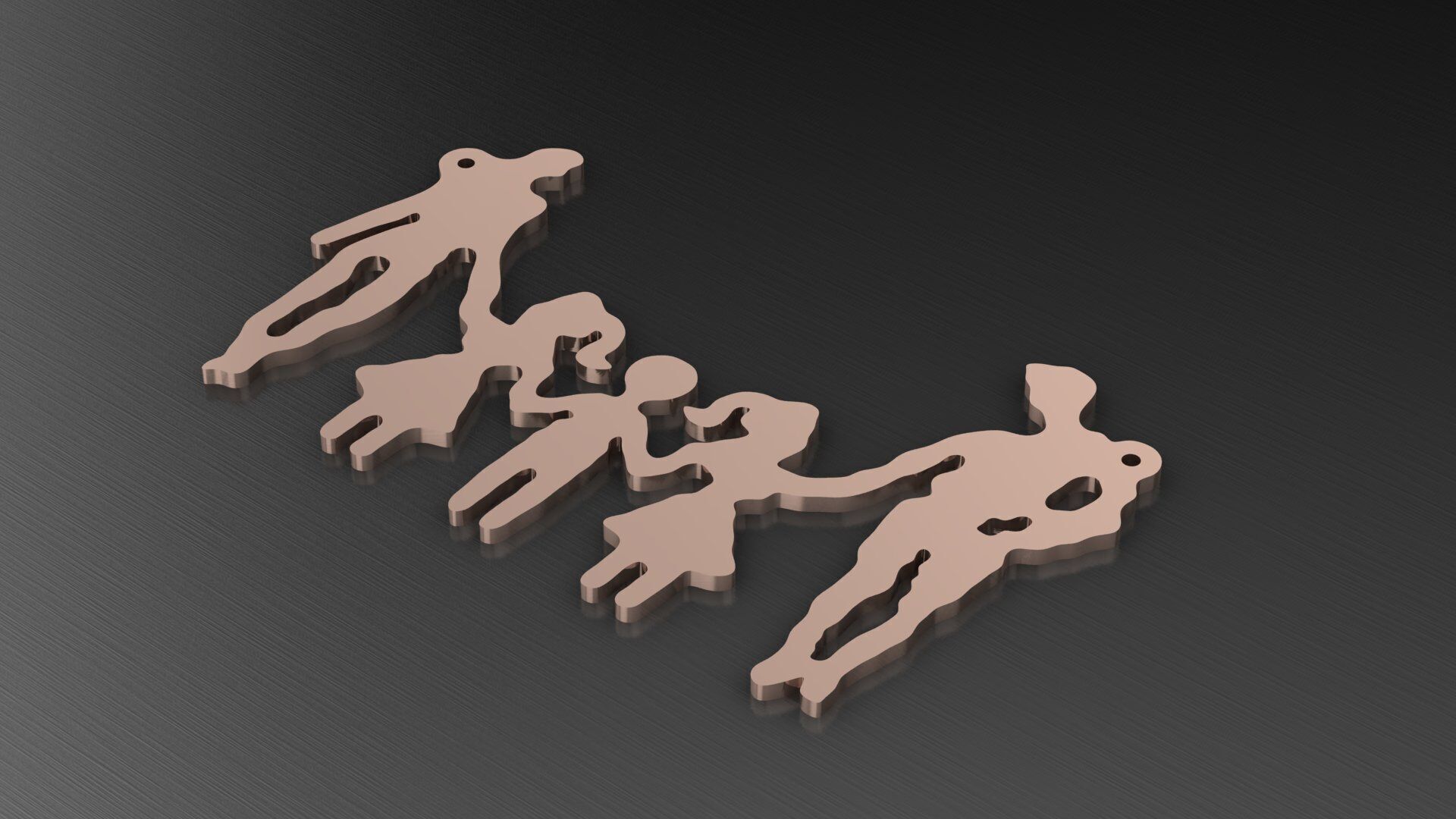 Family pendant 3D print model_5