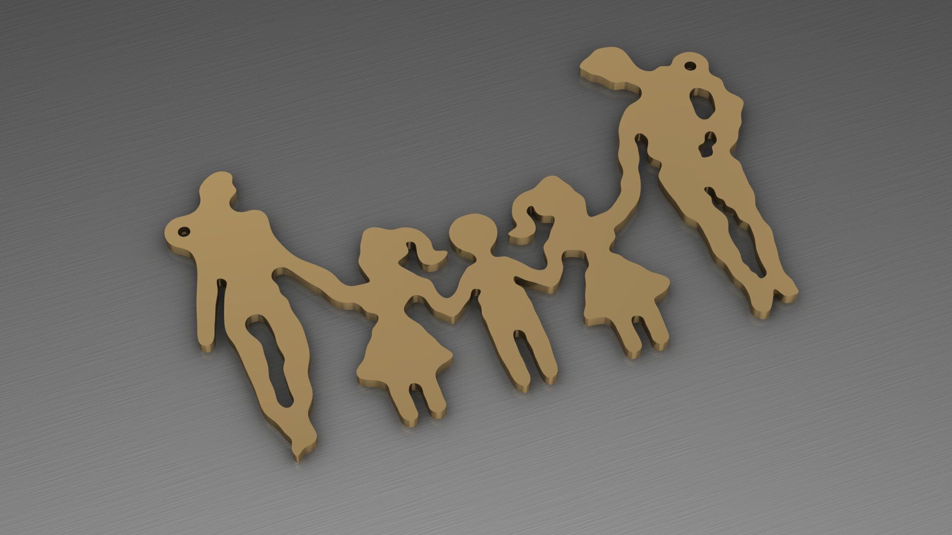 Family pendant 3D print model_2