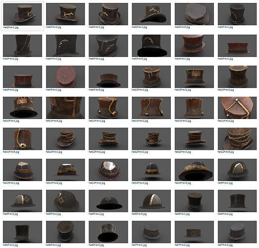 Pack  10  Steampunk hats Low-poly 3D model