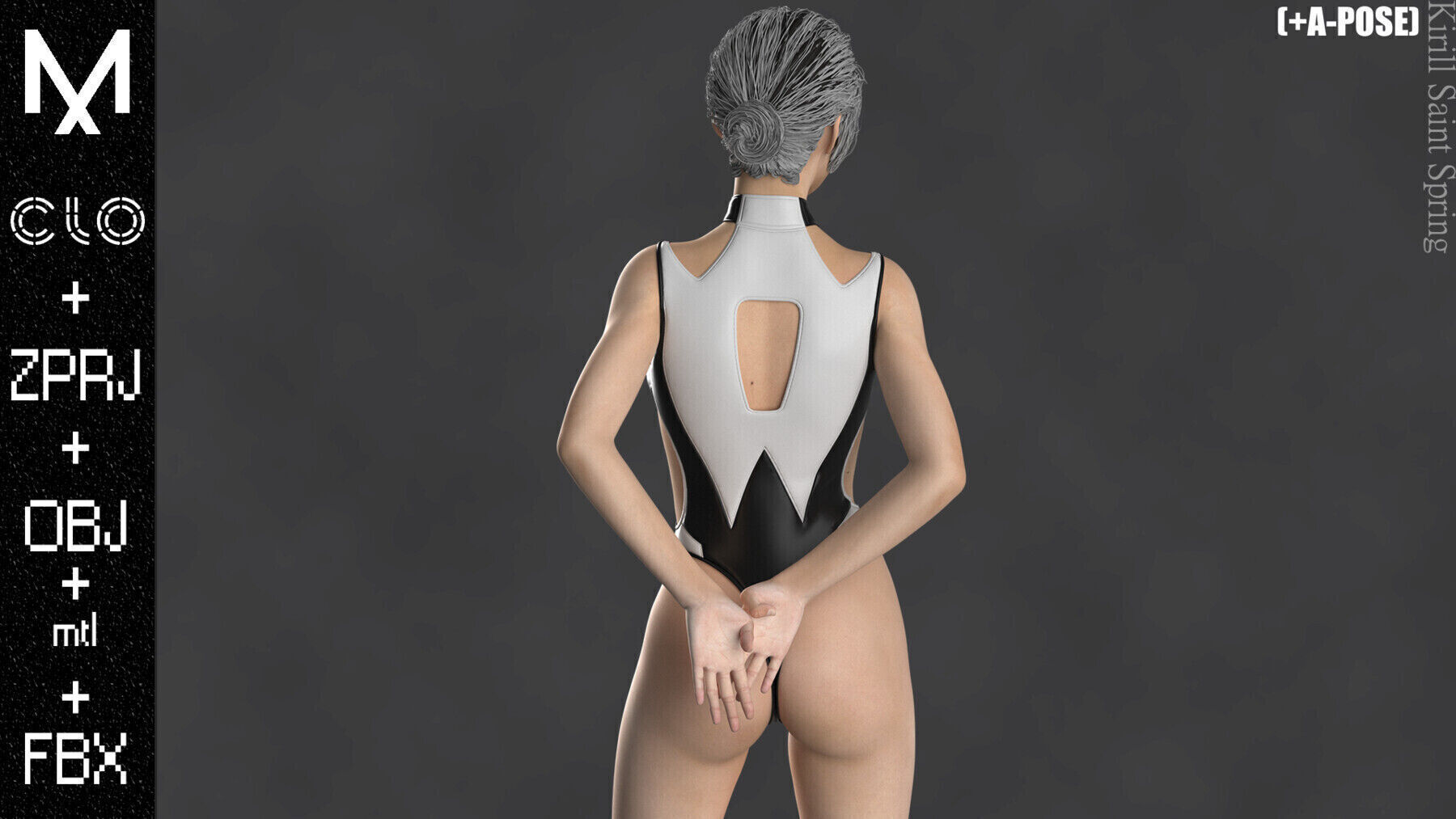 New Outfit Female  Marvelous designer Clo3d OBJ mtl FBX ZPRJ 3D model_3