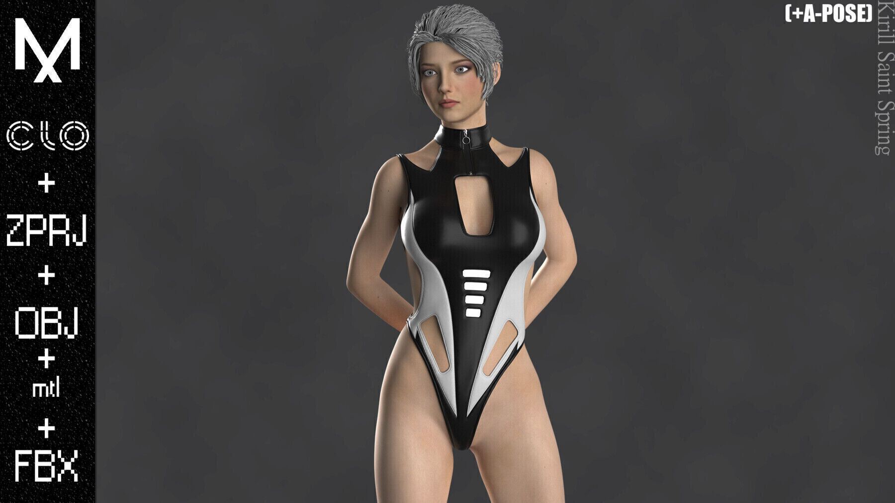 New Outfit Female  Marvelous designer Clo3d OBJ mtl FBX ZPRJ 3D model_1