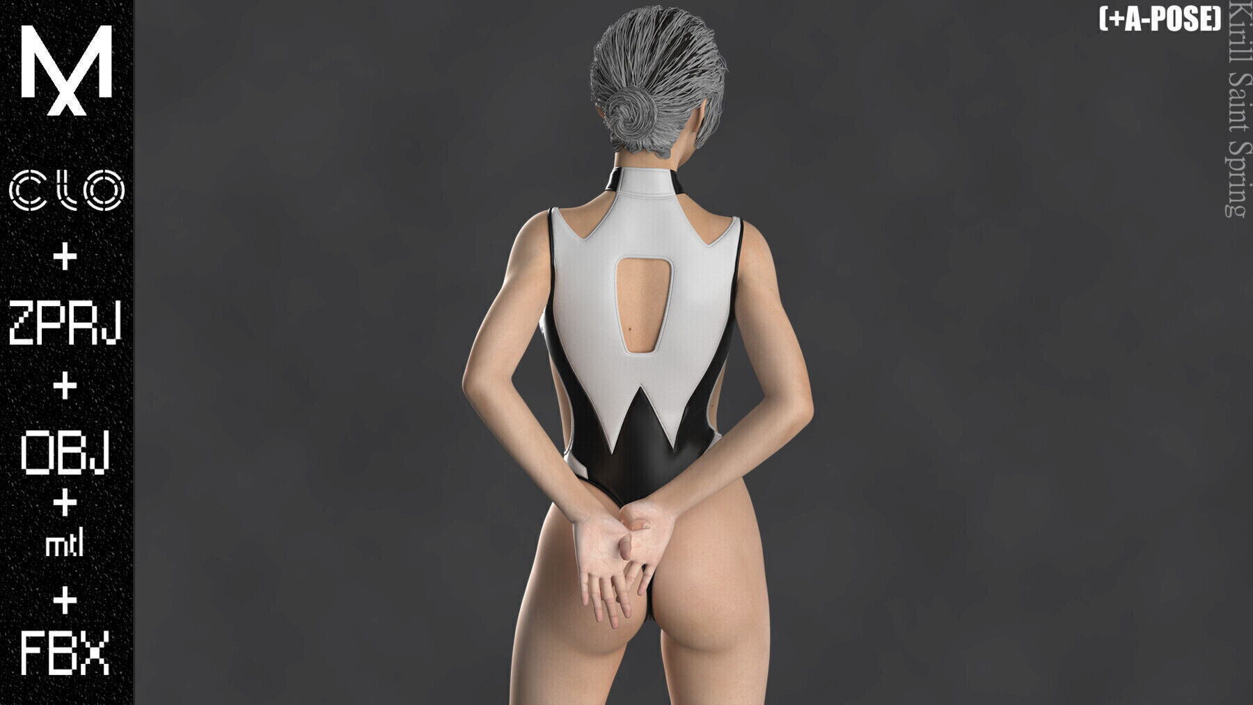 New Outfit Female  Marvelous designer Clo3d OBJ mtl FBX ZPRJ 3D model_6