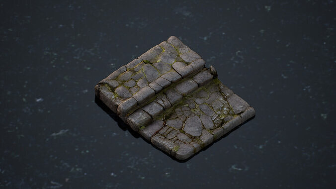 Stone staircase  Low-poly 3D model