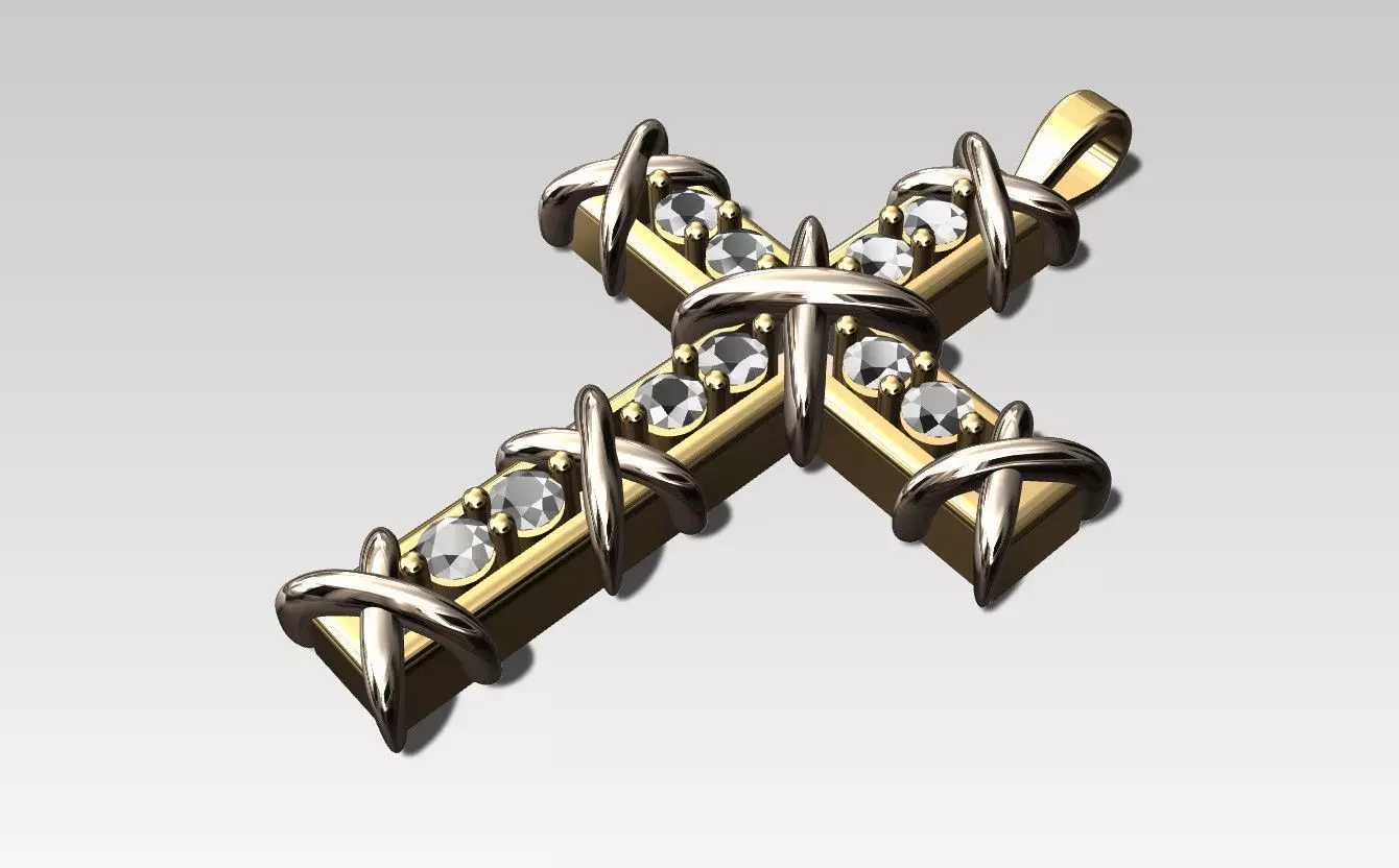 Tiff cross  3D print model_0