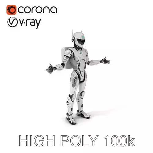 RiggedFuturistic Android Warrior D Model  Fully Rigged and Textured