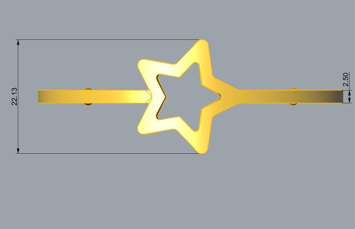 Star bracelet 3D print model_2