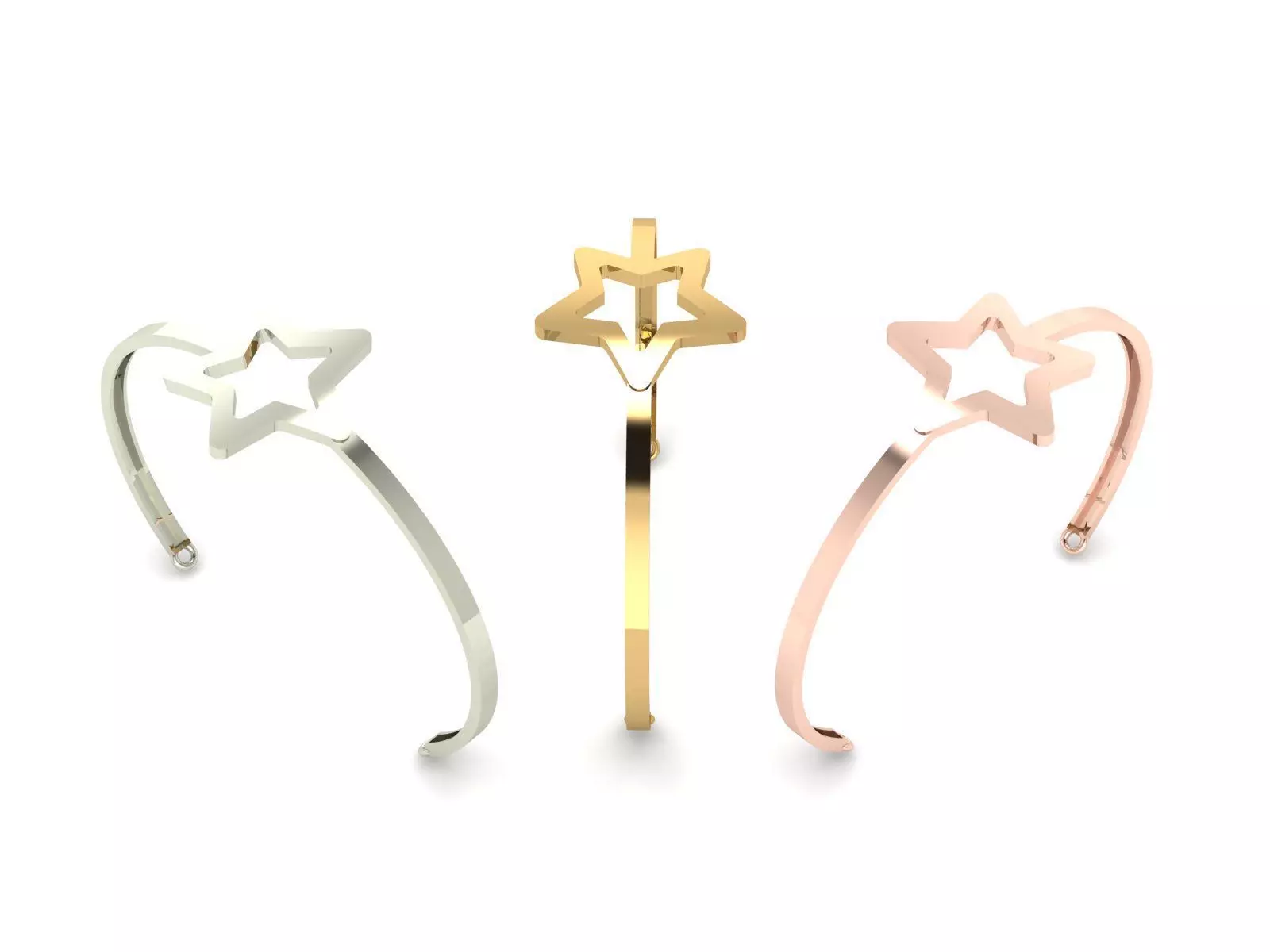 Star bracelet 3D print model_0