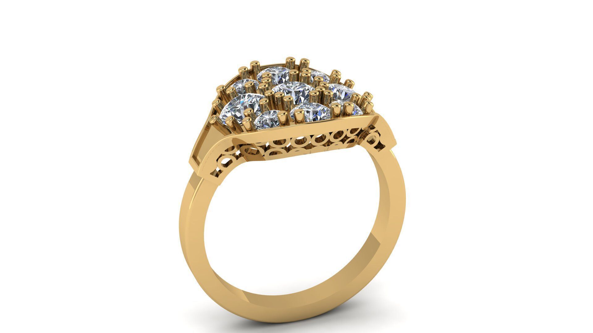 Oval Domed Ring 3D print model_1