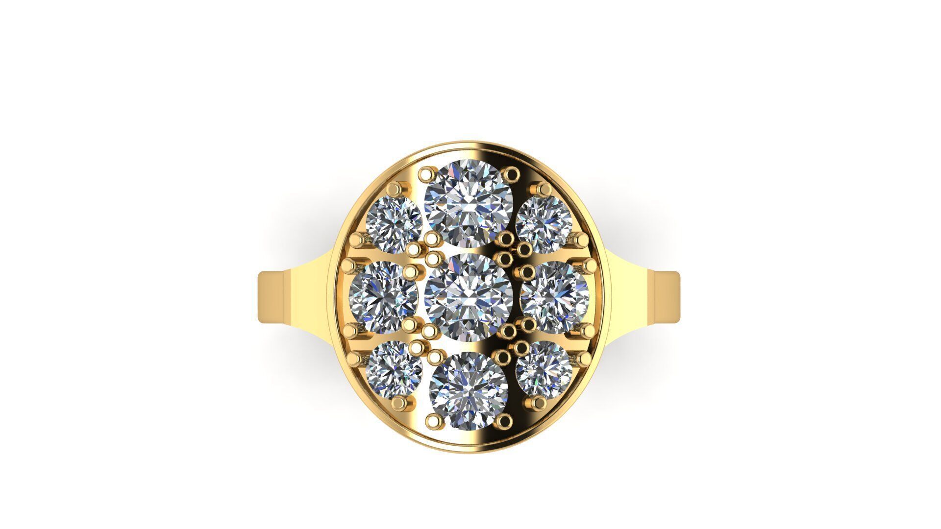 Oval Domed Ring 3D print model_6